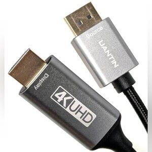 4K DisplayPort to HDMI Cable HP, Dell, Lenovo, ThinkPad, AMD, NVIDIA Compatible